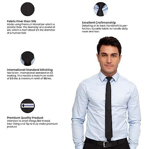 Label Punya Premium Classy Solid Satin Slim Necktie For Men | Formal & Casual Tie For Men|Perfect For Office,Formal Events, Weddings | Gift For Men-Offwhite