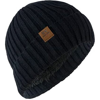 Isweven Imported Casual And Formal Men's And Women's Woolen Inside Fur Warm Winter Hat Unisex-Adult Soft Wool Slouchy Stylish Skull Beanie Cap (4117A, Black)