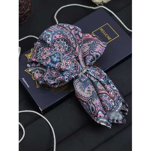 Peluche Elegant Floral Pink Pocket Square