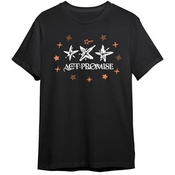 The Korhean Store Txt Act Promise Tour Printed Regular Fit Black T Shirt For Men & Women (In, Alpha, S, Regular, Black)