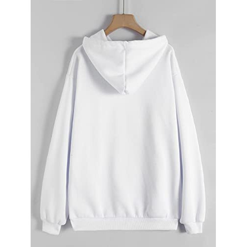 Wearindia Men's & Women's Cotton Hooded Regular Fit Hoodie (Plain Hoodie White-1-Xxl_White_Xx-Large)