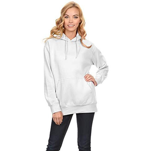 Wearindia Men's & Women's Cotton Hooded Regular Fit Hoodie (Plain Hoodie White-1-Xxl_White_Xx-Large)