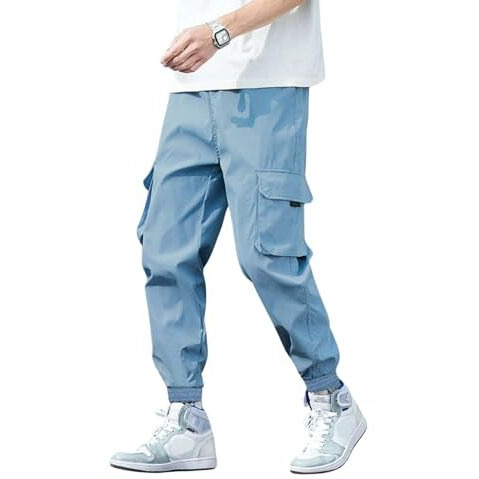 Men Cargo || Men Cargo Pants || Men Cargo Pants Cotton || Cargos For Men (Tp-20-24) (S, Sky Blue)