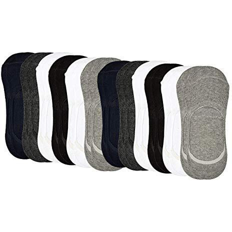 Dikhawa Unisex Anti Slip Cotton Loafers No Show Socks (Assorted, Free Size) Pack Of 12