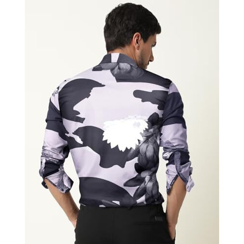 Noble Monk Mens Printed Regular Fit Casual Shirt | Full Sleeve | Multicolor| Stylish Shirt For Men