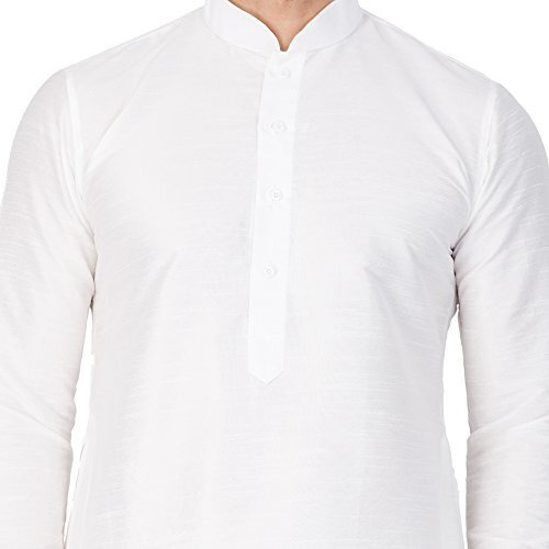 Vastramay Vm Mens Silk Blend White Kurta And Dhoti Set - Classic Ethnic Attire For Timeless Style And Cultural Celebrations_Vasmkwh001Ndtwh_38