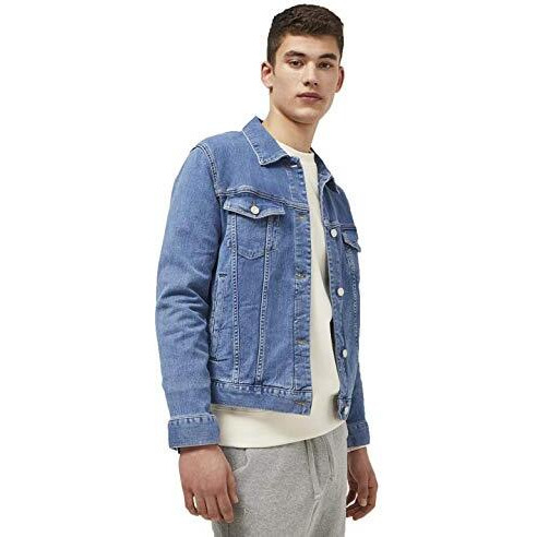 Kotty Men Denim Full Sleeve Regular Winter Jacket(Blue Light,Xl)