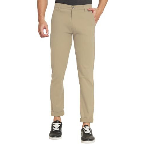 Kargeens Men's Slim Casual Trousers (K90022C_Beige 2_32)