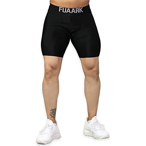Compression Men's Shorts Tights (Nylon) Skins For Gym, Running, Cycling, Football, Tennis, Badminton & More (Medium, Black)