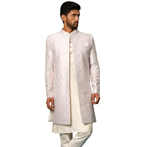 Vastramay Men's Purple Silk Blend Sherwani Only Top-B1_Vasmiw252Pu_40