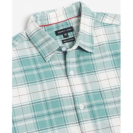 Dennis Lingo Men's Checks Green Spread Collar Casual Shirt (Dlmshw23015_Gn_Xxl)