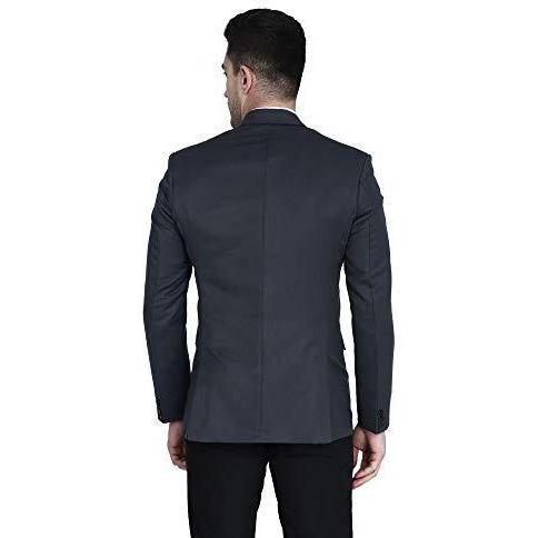 Tahvo Designer Men's Slim Fit Black Solid Blazer/Formal Blazer For Men Stylish/Coat For Wedding/Blazers For Men Stylish Wedding Trouser Shuit For Men (44, Grey 2)