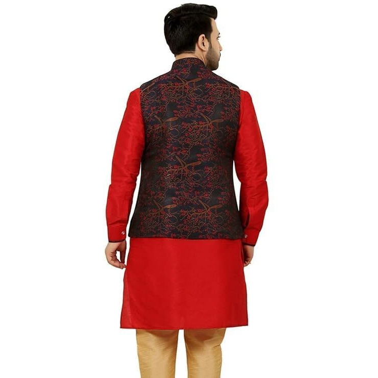 N.B.F Fashion Men's Turquoise Silk Blend Ethnic Jacket (L)