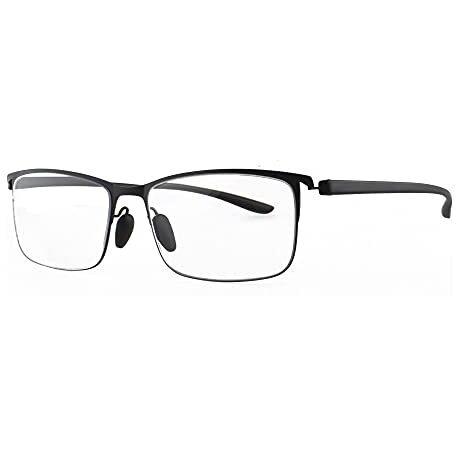 Augen Anti Glare Blue Cut Multi Focus Progressive Reading Glasses For Unisex Men Women Black 3 Powers In 1 (+1.50)