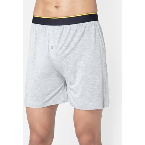 Bummer Micro Modal Boxer Shorts For Men  Ultra Soft & Breathable, 3 Times Softer Than Cotton, Anti-Bacterial, Stretchable For Ultimate Comfort & Style, Pack Of 1 (A Shark Tank Product) Grey Melange