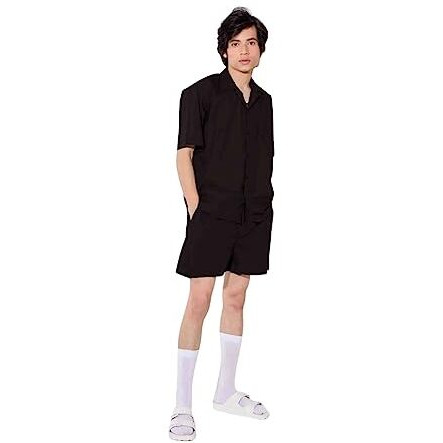 Dhruvi Trendz Mens Rayon Men Co-Ord Set Regular Fit Night Dress (Dt-Ms-6056&Sh211_Dark Black_S)