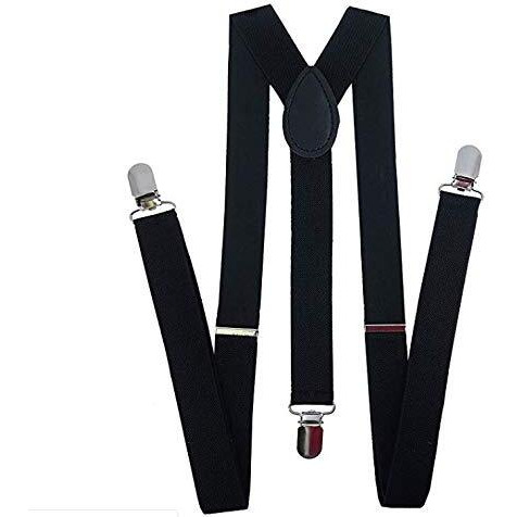 Clothera Suspender And Bow Tie Set With Matched Paper Straw Hat For Men- (Black)