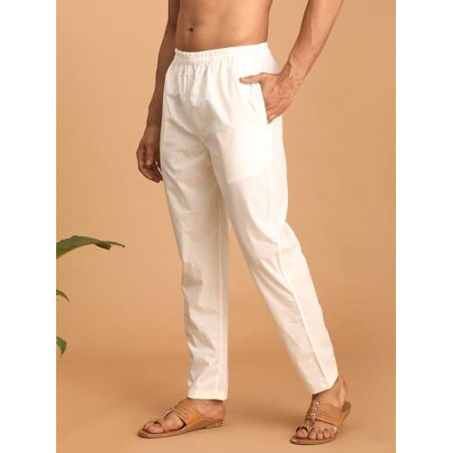 Vastramay Men's Cotton Pant Style Cream Pyjama_Vasmpant006Cr_40