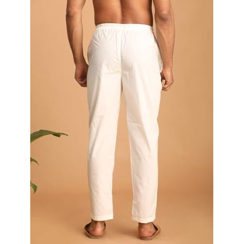 Vastramay Men's Cotton Pant Style Cream Pyjama_Vasmpant006Cr_40