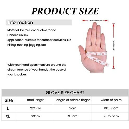 Palay Winter Gloves For Men Women, Warm Windproof Coldproof Touchscreen Nylon Riding Gloves, Bike Gloves For Walking Snowboarding Hiking Cycling Outdoor, Xl