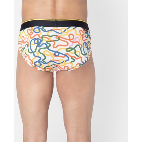 Bummer Men's Printed Micro Modal Briefs Underwear | Ultra Soft & Breathable | Combo Pack Of 2 (In, Alpha, Xl, String Theory,Bricked)