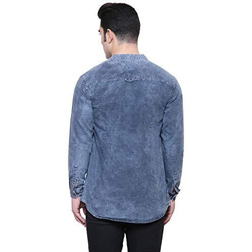 Kuons Avenue Men's Tailored Fit Cloud Grey Short Denim Kurta | Kurta Shirt For Men (Kaclfs1270A-Xxxl_Cloud Grey_Xxx-Large)