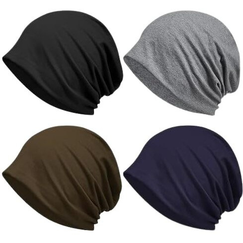 Paropakr Lightweight Summer Skull Caps Soft Cotton Lycra Beanie Hats Stretchy Helmet Liner Multifunctional Headwear For Men Women (Multi Skull Cap-11)