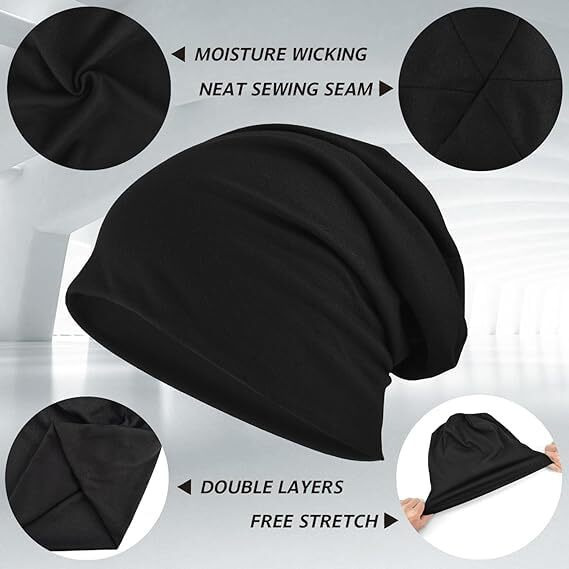 Paropakr Lightweight Summer Skull Caps Soft Cotton Lycra Beanie Hats Stretchy Helmet Liner Multifunctional Headwear For Men Women (Multi Skull Cap-11)