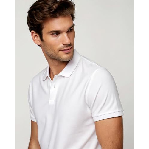 Xenovaurban Men's Regular Fit Polo T-Shirt | Wrinkle Free | Quick Dry | Soft And Feather Touch Feel | Cotton Polo - White - L