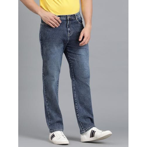 Kotty Men's Mid Rise Solid Jeans Turquoise Blue