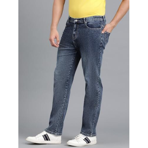 Kotty Men's Mid Rise Solid Jeans Turquoise Blue