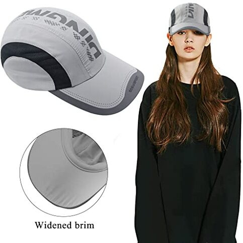 Serplex Polyester Sports Cap For Men And Women Breathable Classic Outdoor Games Baseball Hat For Fishing, Hiking With Adjustable Buckle Closure - Grey