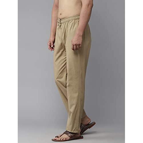 See Designs Men Deep Brown & Brown Solid Pure Cotton Men's Pyjama (Pack Of 2)_Sdcbpj169L