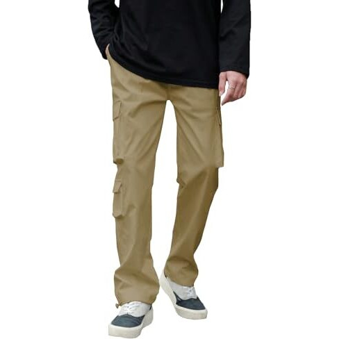 Tagdo Men's Regular Casual Pants (Baggy-Cargo-2032-Gold-34_Gold