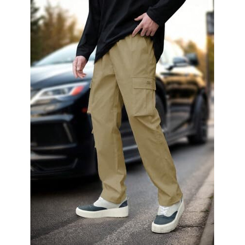 Tagdo Men's Regular Casual Pants (Baggy-Cargo-2032-Gold-34_Gold