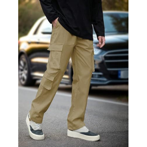 Tagdo Men's Regular Casual Pants (Baggy-Cargo-2032-Gold-34_Gold