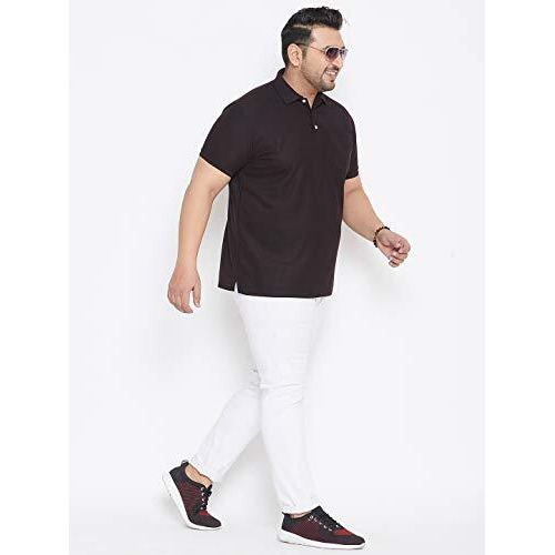 Bigbanana Plus Size Men's Regular Fit Polo Shirt (Bbsie-Black,Black,4Xl)