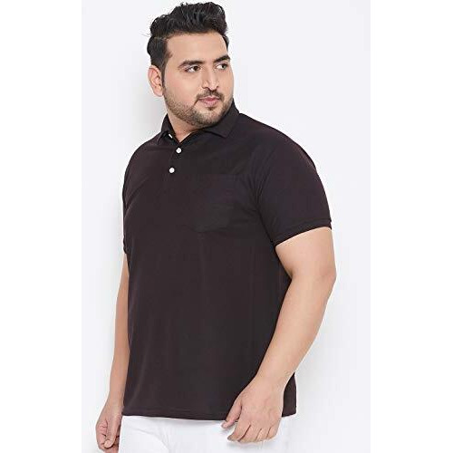 Bigbanana Plus Size Men's Regular Fit Polo Shirt (Bbsie-Black,Black,4Xl)