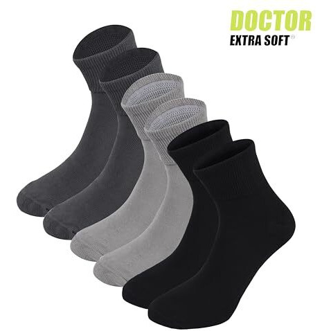 Doctor Extra Soft Men's Premium Cushioned Bamboo Ankle Socks| Half Terry,Odour-Free & Breathable| Ideal For Sports,Sneaker,Running,Gymtraining,Athletic| Everyday Use Gent's/Boys Pack Of 3 (Free Size)