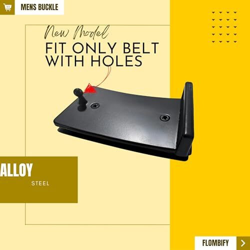 Flombify Jaguar Pu Leather Belts For Men With Buckle | Belt Buckle Only For Men | Casual And Formal Belts For Men Wear | Stylish Replacement Buckle Option Available (Only Buckle, S3-Z-Black)