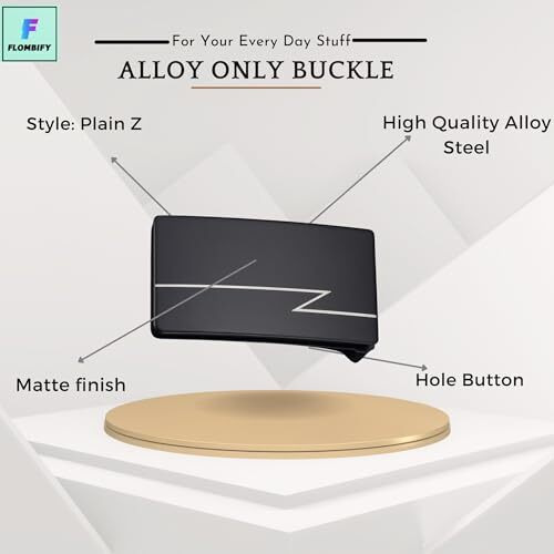 Flombify Jaguar Pu Leather Belts For Men With Buckle | Belt Buckle Only For Men | Casual And Formal Belts For Men Wear | Stylish Replacement Buckle Option Available (Only Buckle, S3-Z-Black)