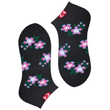 Kopnhagn Women Socks Floral Design Ankle Cotton Socks, Pack Of 3, Multicolor, Free Size
