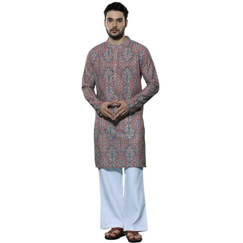 Greciilooks Kurta For Men | Kurta Set For Men | Kurta Pyjama Set For Men | Kurta Set For Men Kurta For Men With Sequin Embroidery (In, Alpha, Xl, Regular, Multicolor 01)
