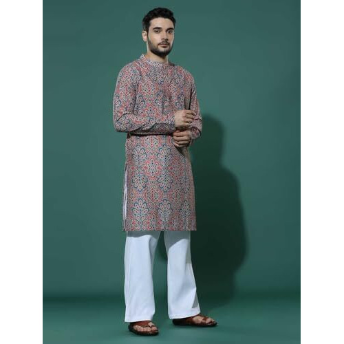 Greciilooks Kurta For Men | Kurta Set For Men | Kurta Pyjama Set For Men | Kurta Set For Men Kurta For Men With Sequin Embroidery (In, Alpha, Xl, Regular, Multicolor 01)