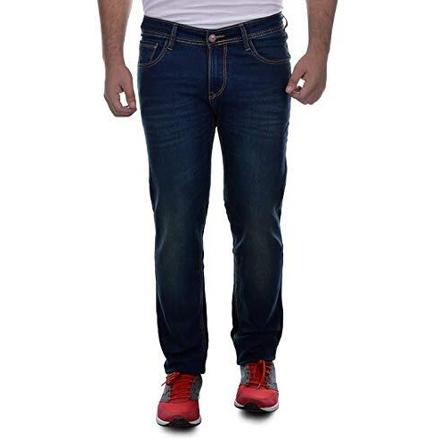 Ben Martin Men's Regular Fit Stretchable 36 Size Green Cotton Denim Jeans Pant For Men, Jj3-2
