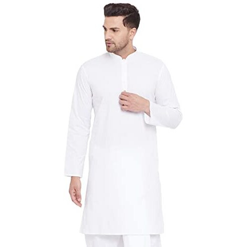 Vastramay Men's White Cotton Kurta || Classic White Cotton Kurta || Ethnic Wear For Festivals, Weddings_Vasmk122Wh_36