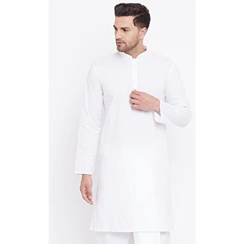 Vastramay Men's White Cotton Kurta || Classic White Cotton Kurta || Ethnic Wear For Festivals, Weddings_Vasmk122Wh_36
