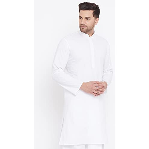 Vastramay Men's White Cotton Kurta || Classic White Cotton Kurta || Ethnic Wear For Festivals, Weddings_Vasmk122Wh_36
