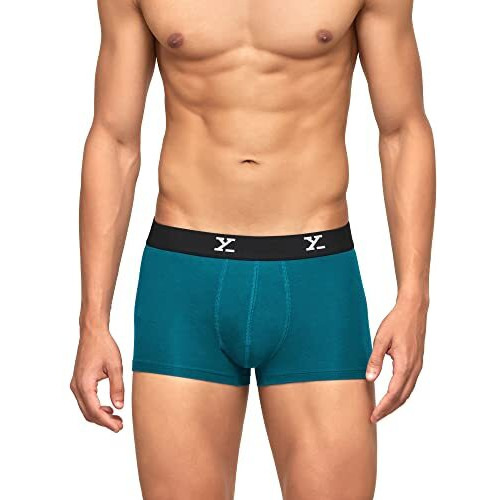 Xyxx Men's Underwear Shuffle Intellisoft Antimicrobial Micro Modal Trunk Pack Of 5 (BlackGreyYoga PetLightning BoltDeep Sea Blue Xl)