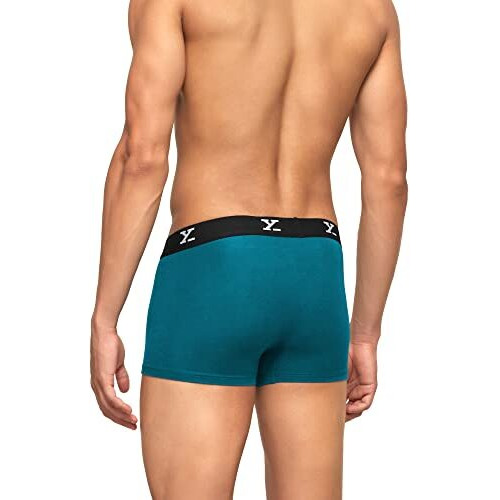 Xyxx Men's Underwear Shuffle Intellisoft Antimicrobial Micro Modal Trunk Pack Of 5 (BlackGreyYoga PetLightning BoltDeep Sea Blue Xl)
